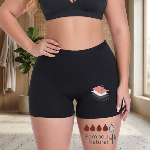 Boxer Menstruel Camélia-Flux très abondants à hémorragiques-Bambou naturel